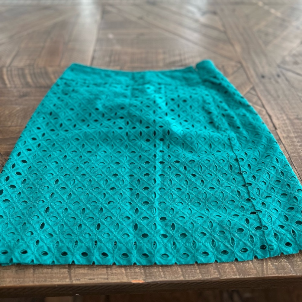 Ann Taylor Turquoise Eyelet Skirt